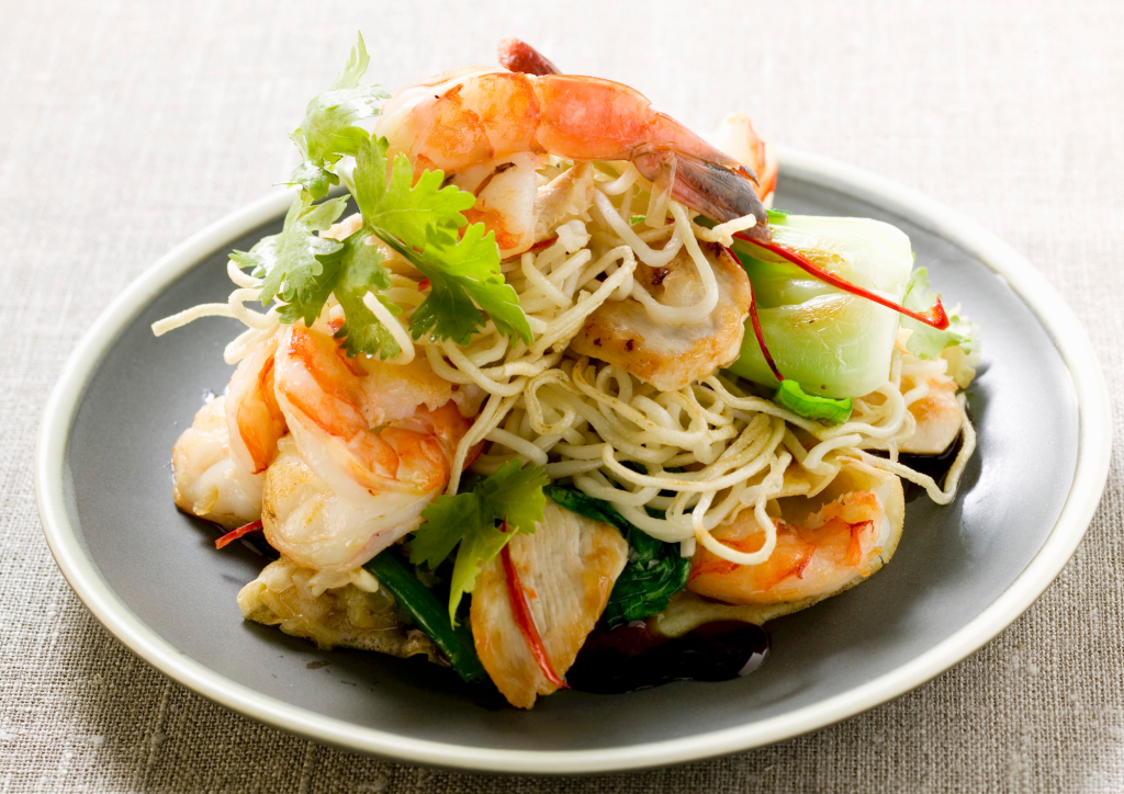 Poulet et crevettes au gingembre