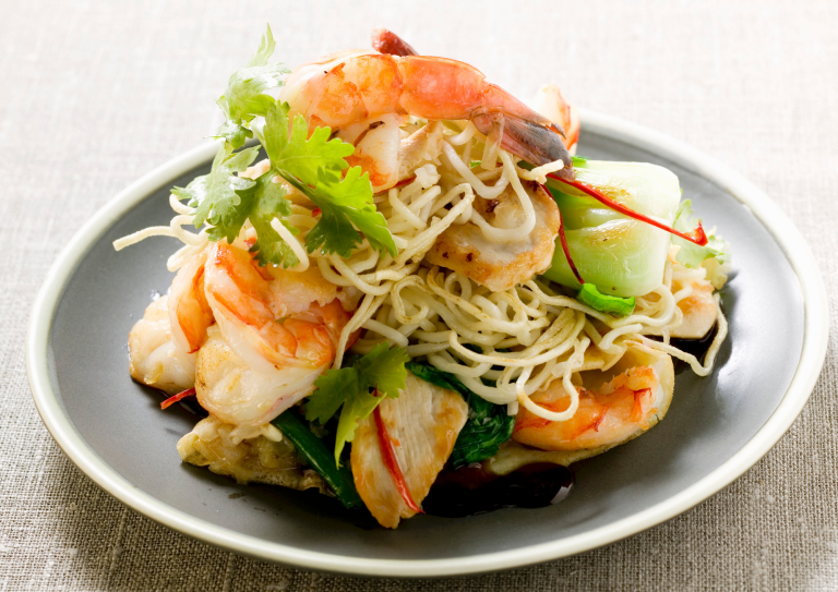 Poulet et crevettes au gingembre