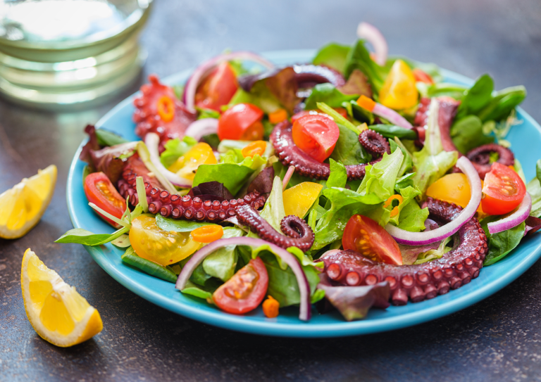 Poulpe tiède en salade