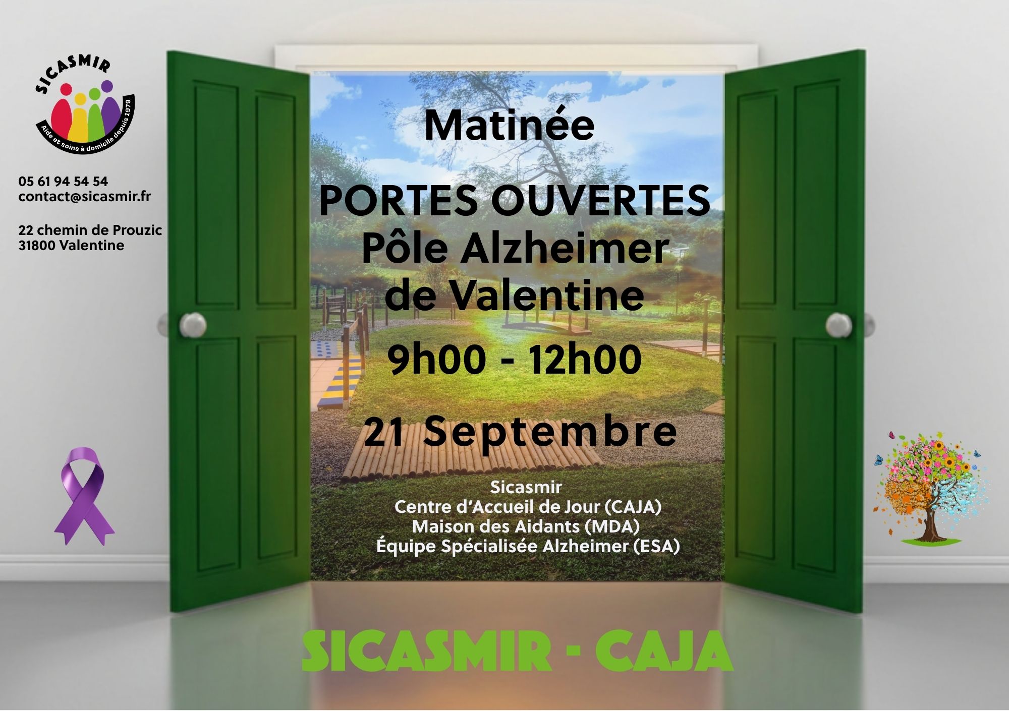Invitation pour portes ouvertes alzheimer (A5 (Paysage))